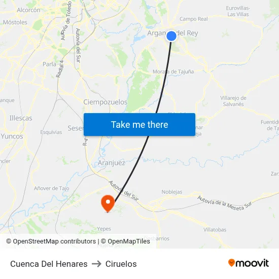 Cuenca Del Henares to Ciruelos map