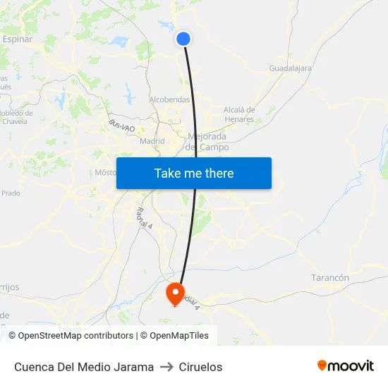 Cuenca Del Medio Jarama to Ciruelos map