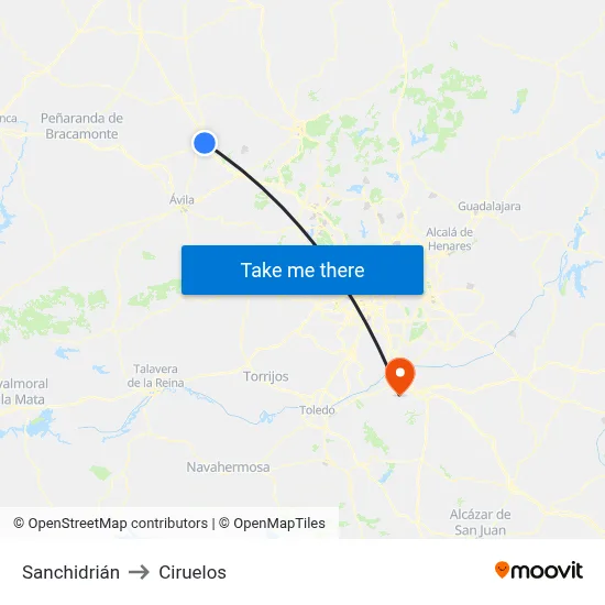 Sanchidrián to Ciruelos map