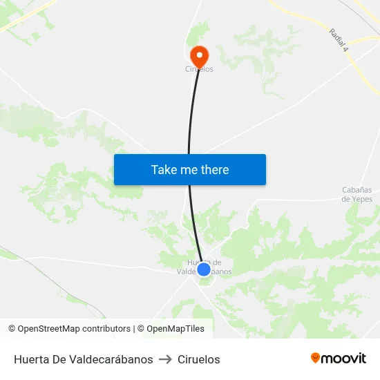 Huerta De Valdecarábanos to Ciruelos map