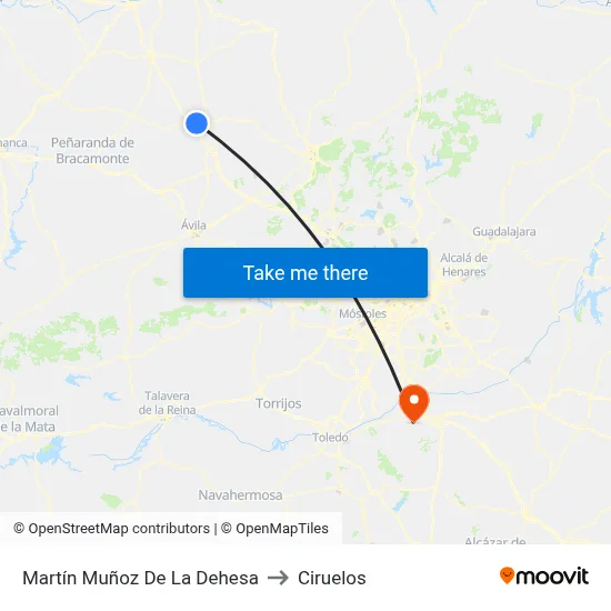 Martín Muñoz De La Dehesa to Ciruelos map