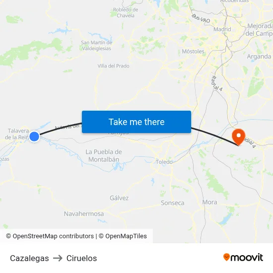 Cazalegas to Ciruelos map