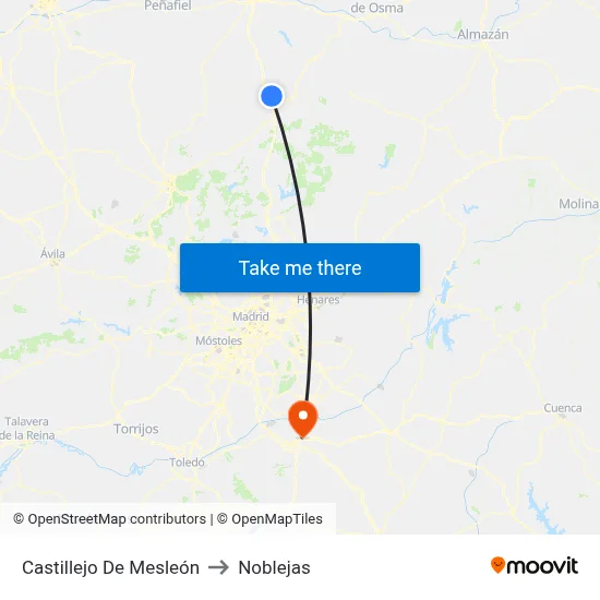 Castillejo De Mesleón to Noblejas map
