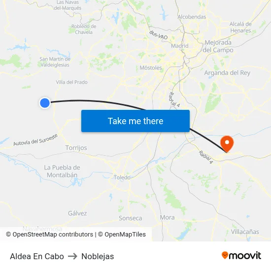 Aldea En Cabo to Noblejas map