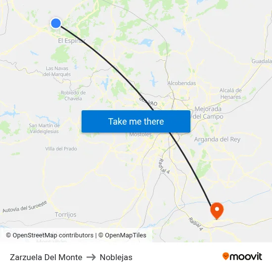 Zarzuela Del Monte to Noblejas map