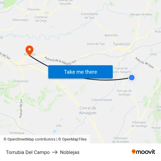 Torrubia Del Campo to Noblejas map