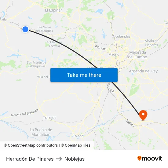 Herradón De Pinares to Noblejas map