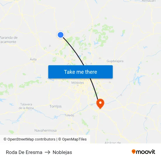 Roda De Eresma to Noblejas map