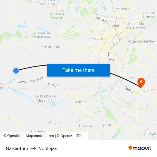Garciotum to Noblejas map