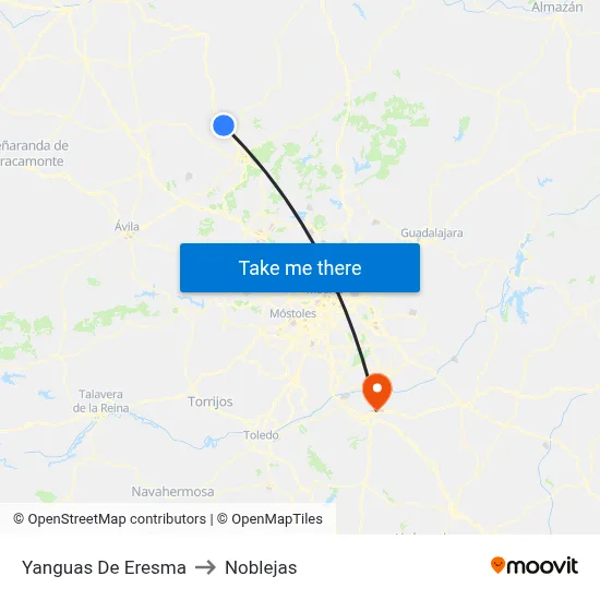Yanguas De Eresma to Noblejas map