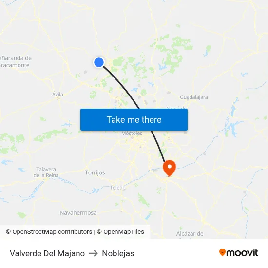 Valverde Del Majano to Noblejas map