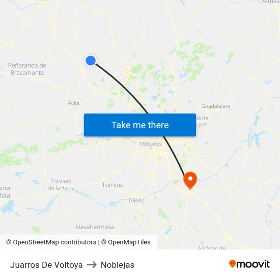 Juarros De Voltoya to Noblejas map