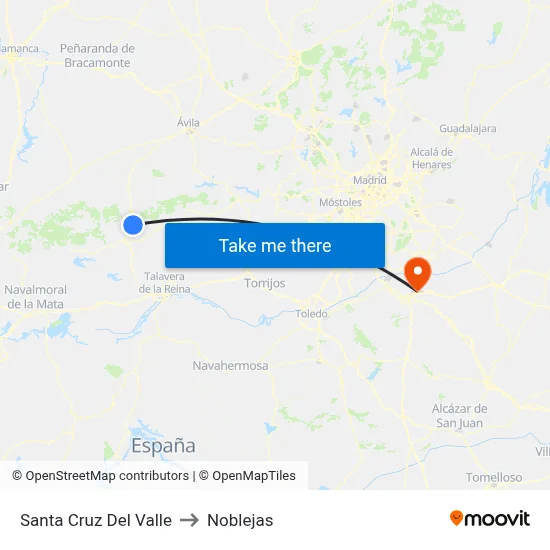 Santa Cruz Del Valle to Noblejas map