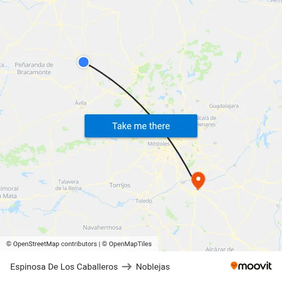 Espinosa De Los Caballeros to Noblejas map