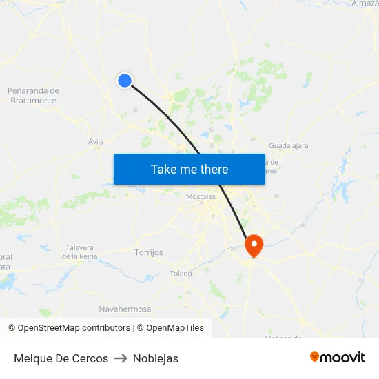 Melque De Cercos to Noblejas map