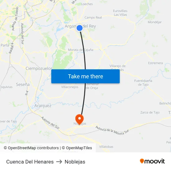 Cuenca Del Henares to Noblejas map