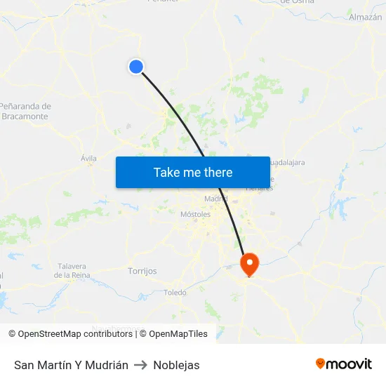 San Martín Y Mudrián to Noblejas map