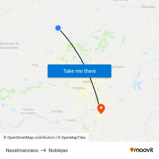 Navalmanzano to Noblejas map
