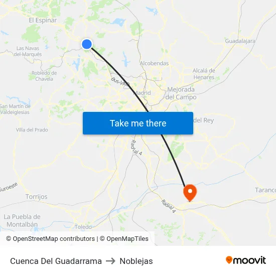 Cuenca Del Guadarrama to Noblejas map