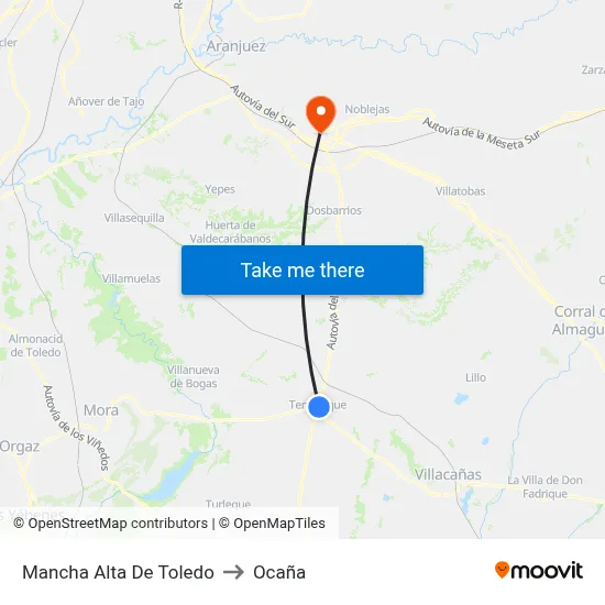 Mancha Alta De Toledo to Ocaña map