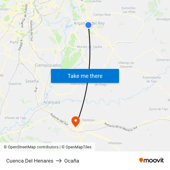 Cuenca Del Henares to Ocaña map