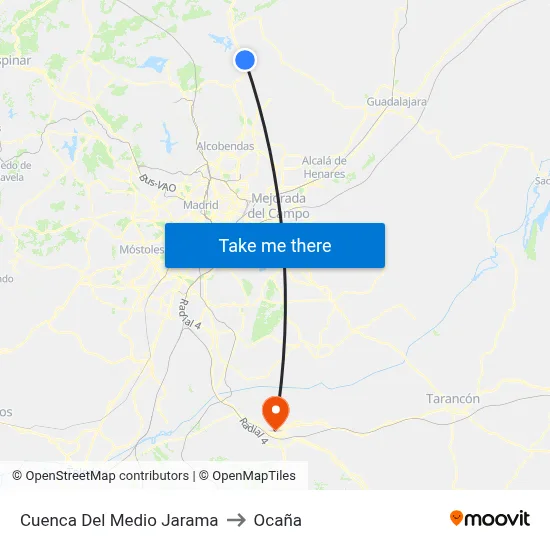 Cuenca Del Medio Jarama to Ocaña map