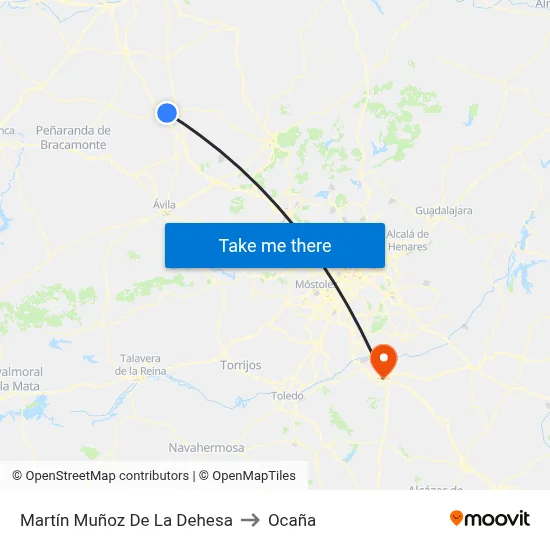 Martín Muñoz De La Dehesa to Ocaña map