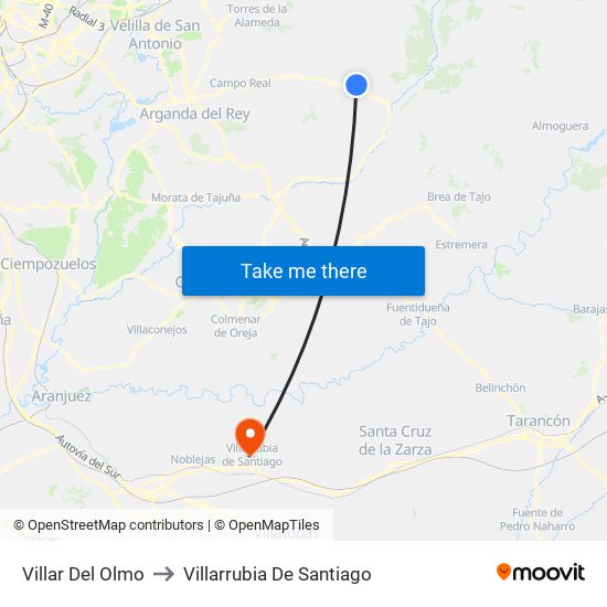 Villar Del Olmo to Villarrubia De Santiago map