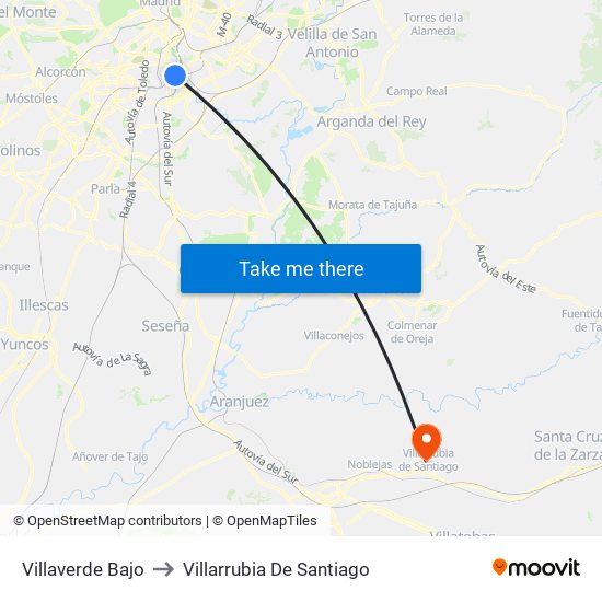 Villaverde Bajo to Villarrubia De Santiago map