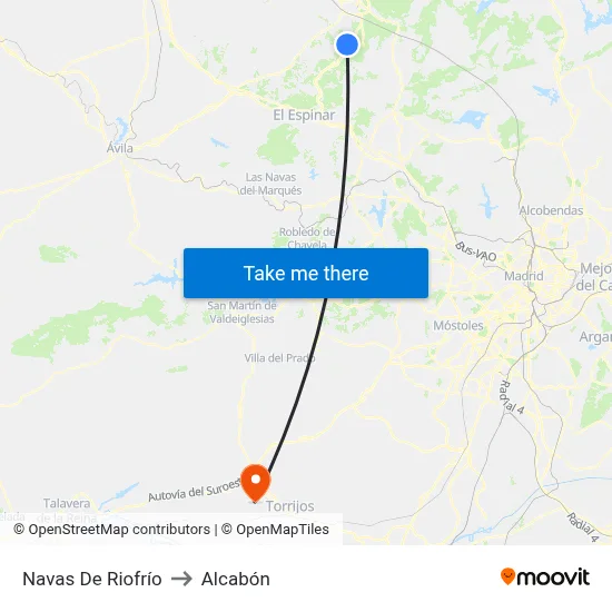 Navas De Riofrío to Alcabón map