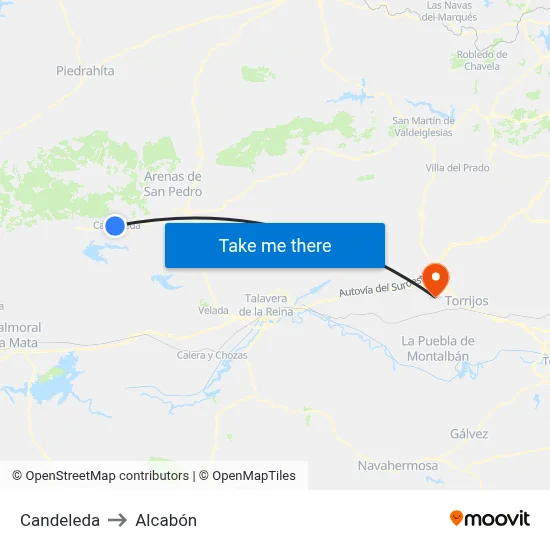 Candeleda to Alcabón map