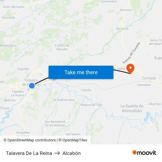 Talavera De La Reina to Alcabón map