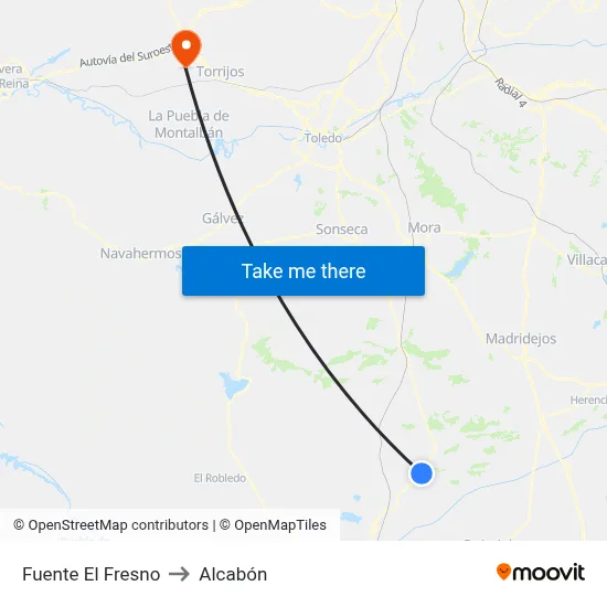 Fuente El Fresno to Alcabón map