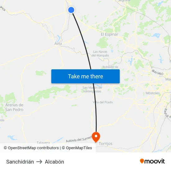 Sanchidrián to Alcabón map