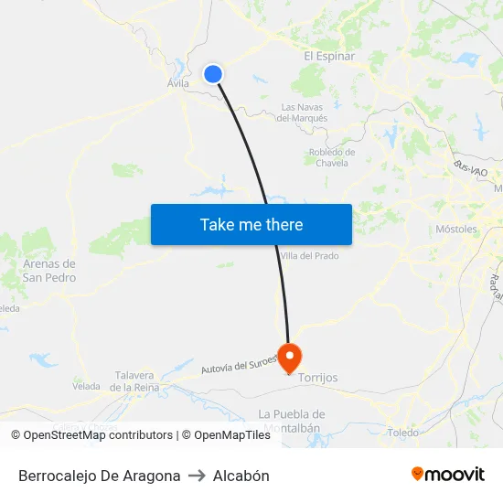 Berrocalejo De Aragona to Alcabón map