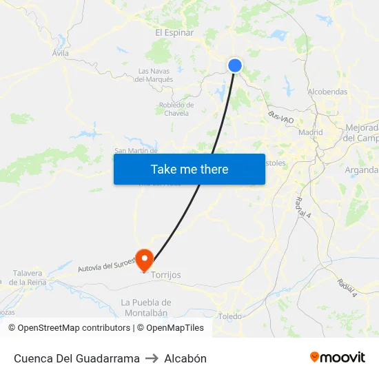 Cuenca Del Guadarrama to Alcabón map