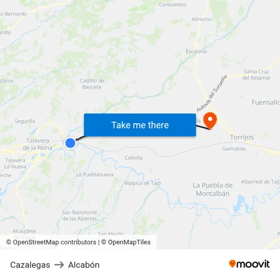 Cazalegas to Alcabón map