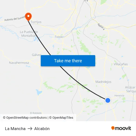 La Mancha to Alcabón map