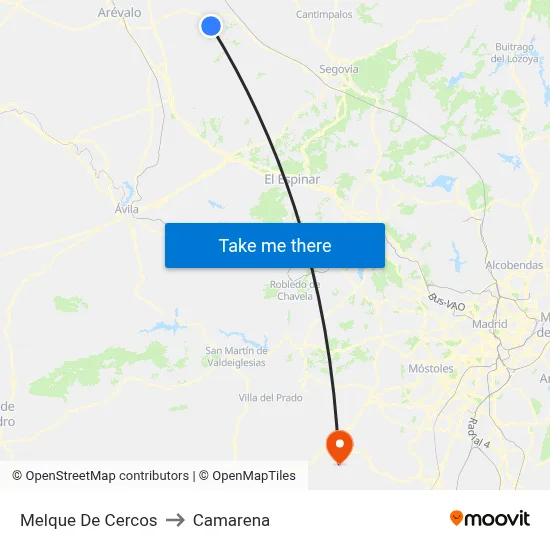 Melque De Cercos to Camarena map