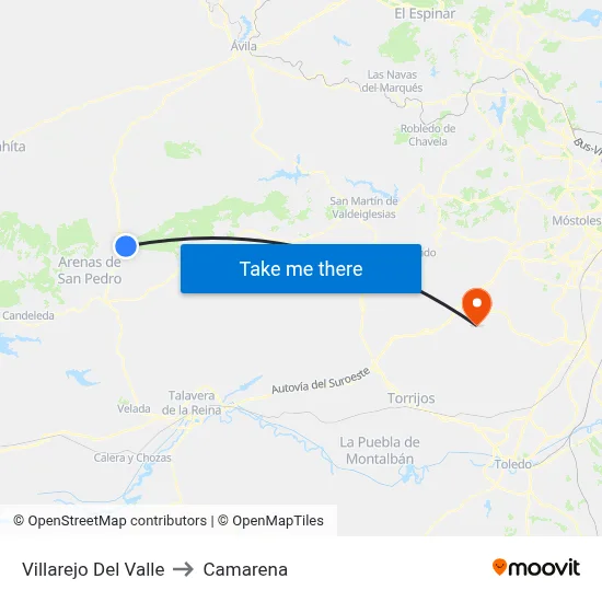 Villarejo Del Valle to Camarena map