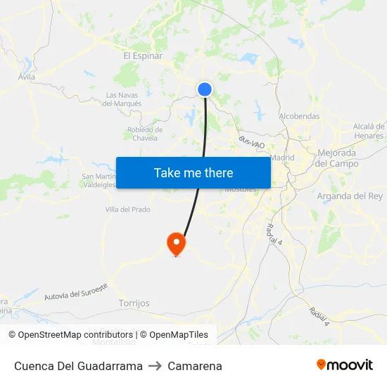 Cuenca Del Guadarrama to Camarena map