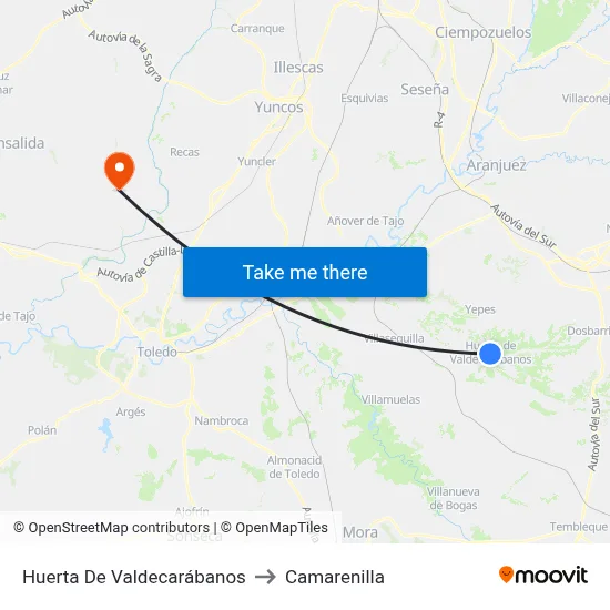 Huerta De Valdecarábanos to Camarenilla map