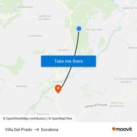 Villa Del Prado to Escalona map