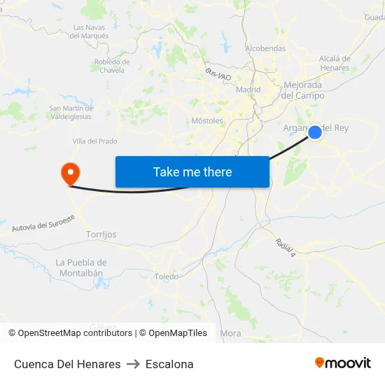 Cuenca Del Henares to Escalona map