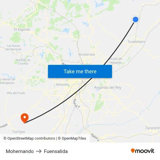 Mohernando to Fuensalida map