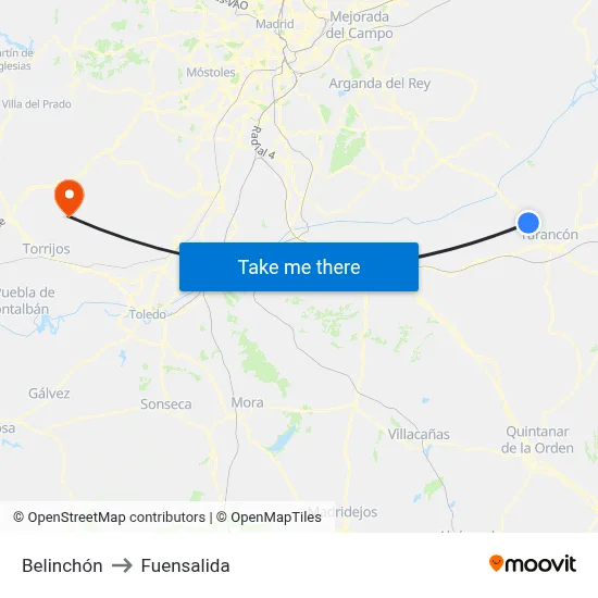 Belinchón to Fuensalida map