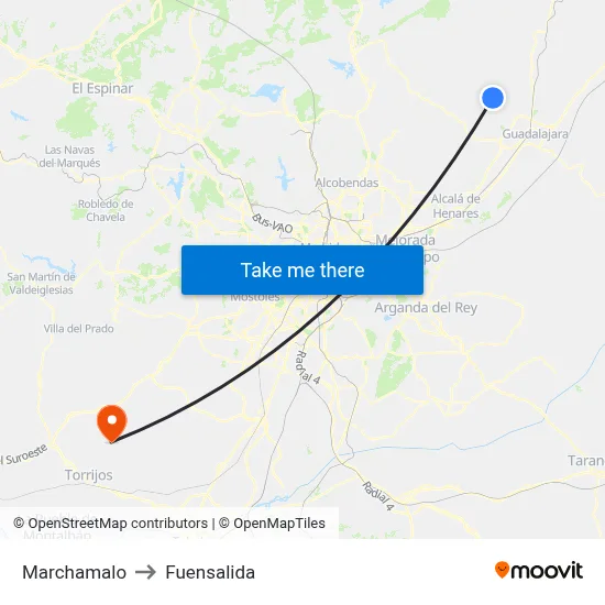 Marchamalo to Fuensalida map