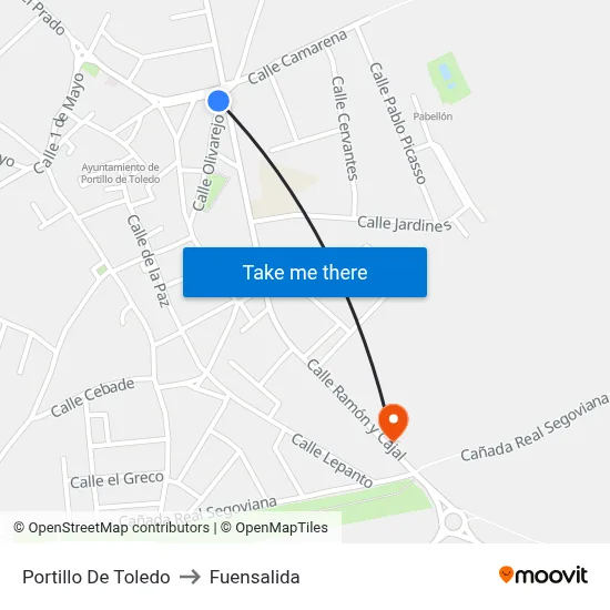 Portillo De Toledo to Fuensalida map