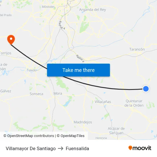 Villamayor De Santiago to Fuensalida map