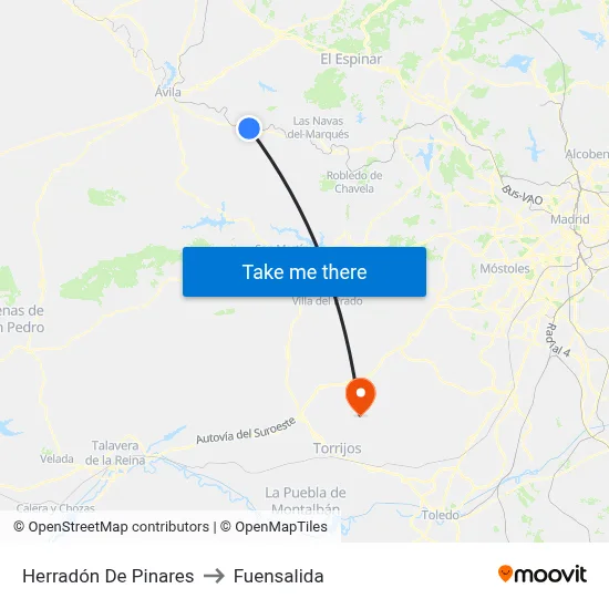 Herradón De Pinares to Fuensalida map